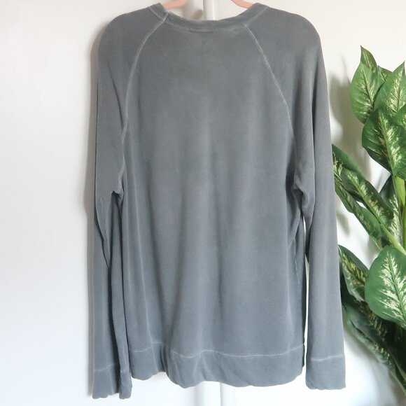James Perse Standard Cotton Raglan Long Sleeve Sweatshirt in Washed Gray L Large - Picture 3 of 6